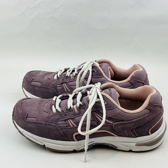 Womens 7.5 Vionic Walker Mauve Suede Athletic Walking Shoe Lace Up Sneakers - Picture 4 of 10